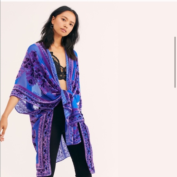 Free People Jackets & Blazers - NWOT Free People Muse Burn Out Velvet Kimono
